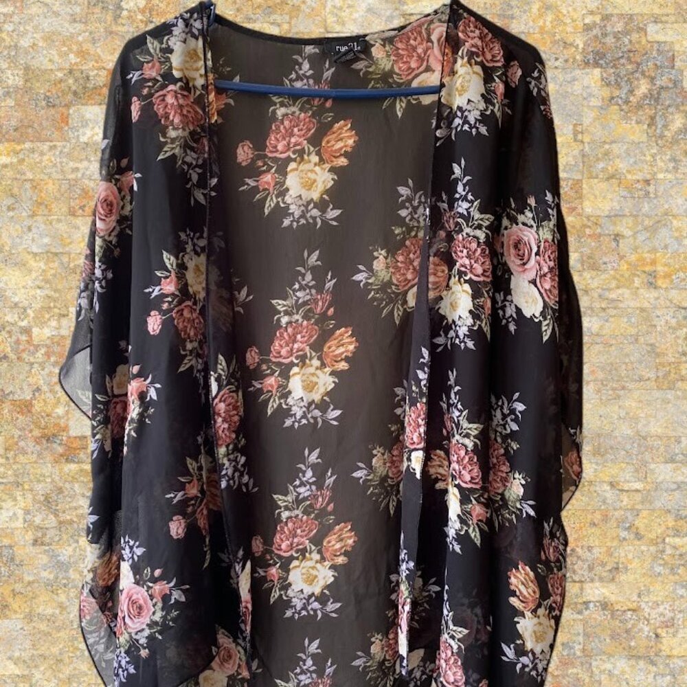 Rue21 Floral Sheer Cardigan